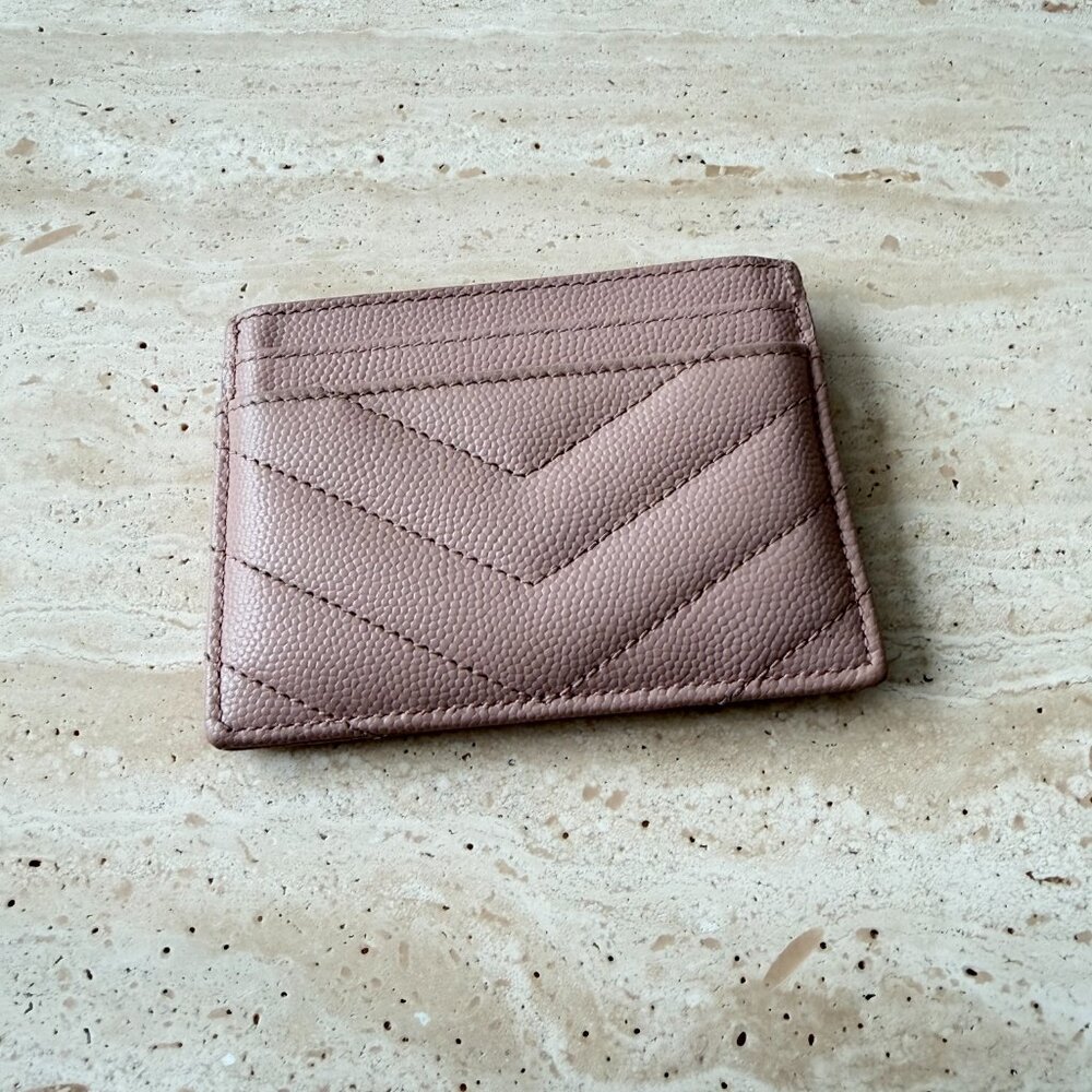 Saint Laurent Leather Card Holder – Nude - Picture 3 of 7